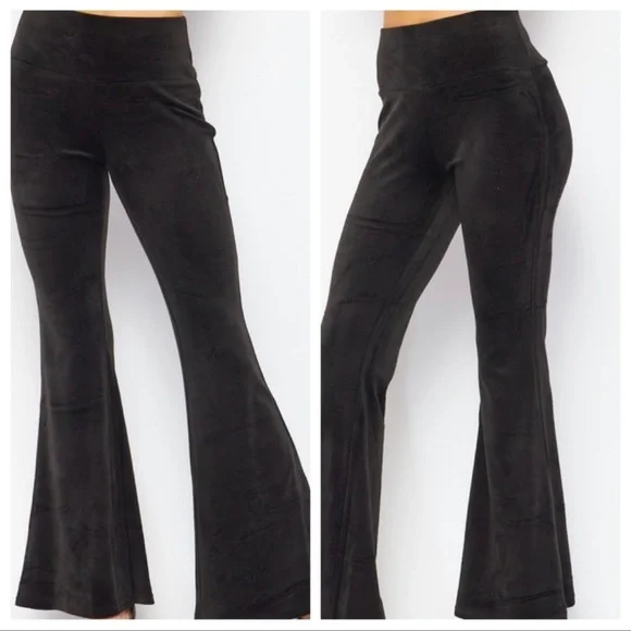 06 Modern Velour Must Have Black Bell Bottoms pants - Picture 4 of 5